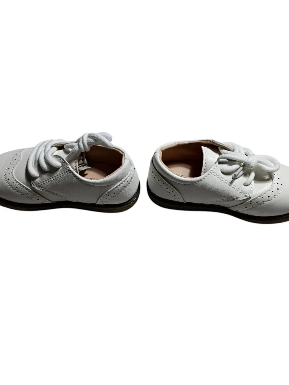 Meckior White Wingtip Oxford Toddler Dress Shoes - EU 25 (US 8.5-9)